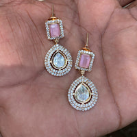 Amoliya Jewels Royal Polki Kundan Stone Designer Dangler Earrings