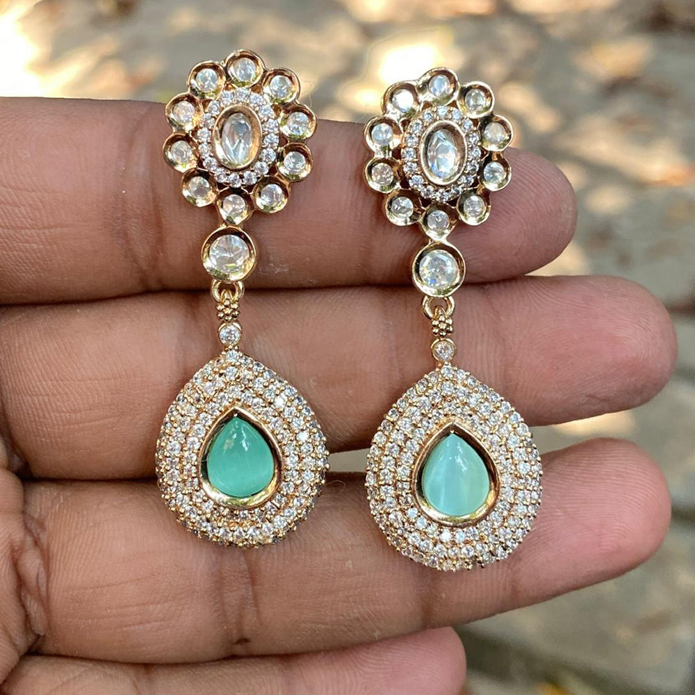 Amoliya Jewels Royal Polki Kundan Stone Designer Dangler Earrings