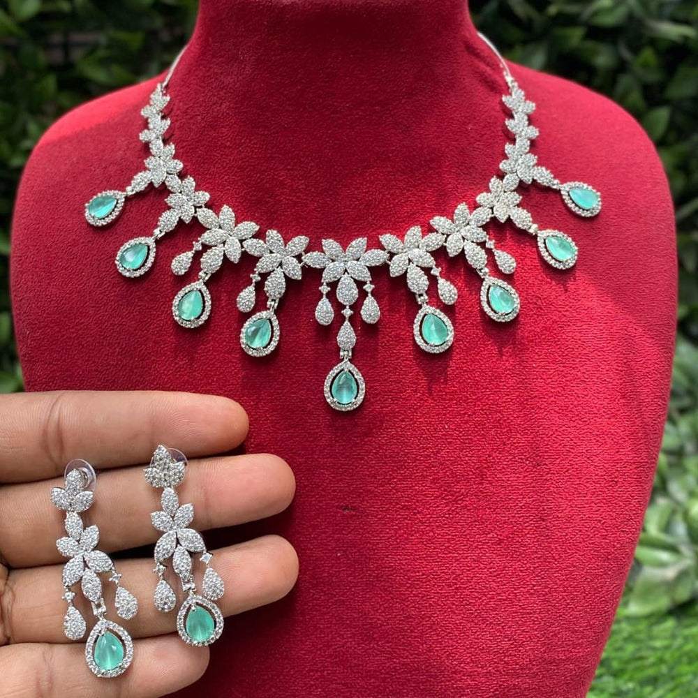 Amoliya Jewels Austrain Stone Choker Necklace Set