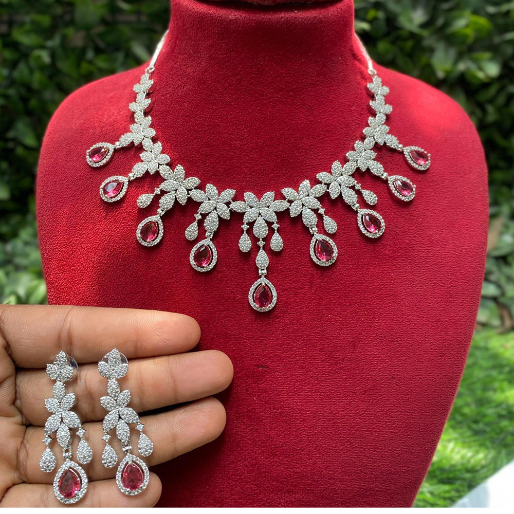 Amoliya Jewels Austrain Stone Choker Necklace Set
