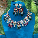 Amoliya Jewels Polki Kundan Pearl And Beads Meenakari Choker Necklace Set