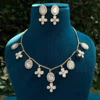 Amoliya Jewels Luxury Polki Kundan Stone  Necklace Set
