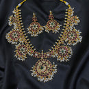 Amoliya Jewels Designer Pota Stone Pearl And Beads Necklace Set