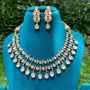 Amoliya Jewels Gold Plated Kundan Stone Double Layer Necklace Set