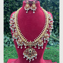 Amoliya Jewels Designer Pota Stone And Pearl And Beads Long Necklace Set
