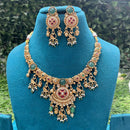 Amoliya Jewels Designer Pota Stone And Beads Necklace Set