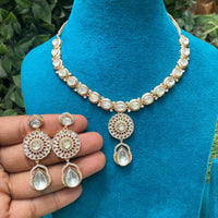 Amoliya Jewels Royal Polki Kundan Stone Necklace Set