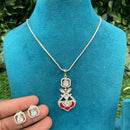 Amoliya Jewels Polki Kundan Stone Chain Pendant Set
