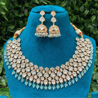 Amoliya Jewels Polki Kundan Stone Choker Necklace Set