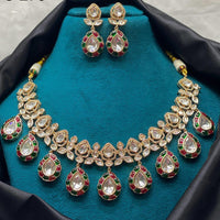 Amoliya Jewels Polki Kundan Stone Choker Necklace Set