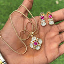 Amoliya Jewels Perfect Festive Wear Polki Kundan Stone Chain Pendant Set