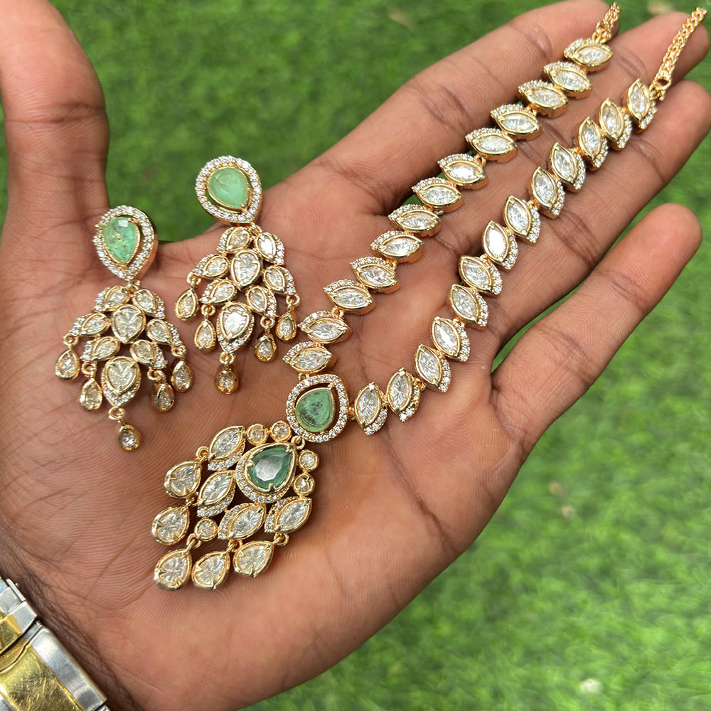 Amoliya Jewels Designer Ethnic Polki Kundan Stone Neckalce Set