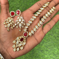 Amoliya Jewels Designer Ethnic Polki Kundan Stone Neckalce Set