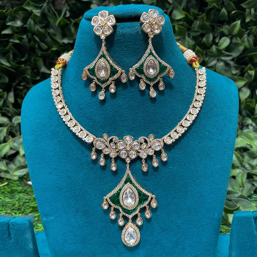 Amoliya Jewels Designer Ethnic Polki Kundan Stone Neckalce Set