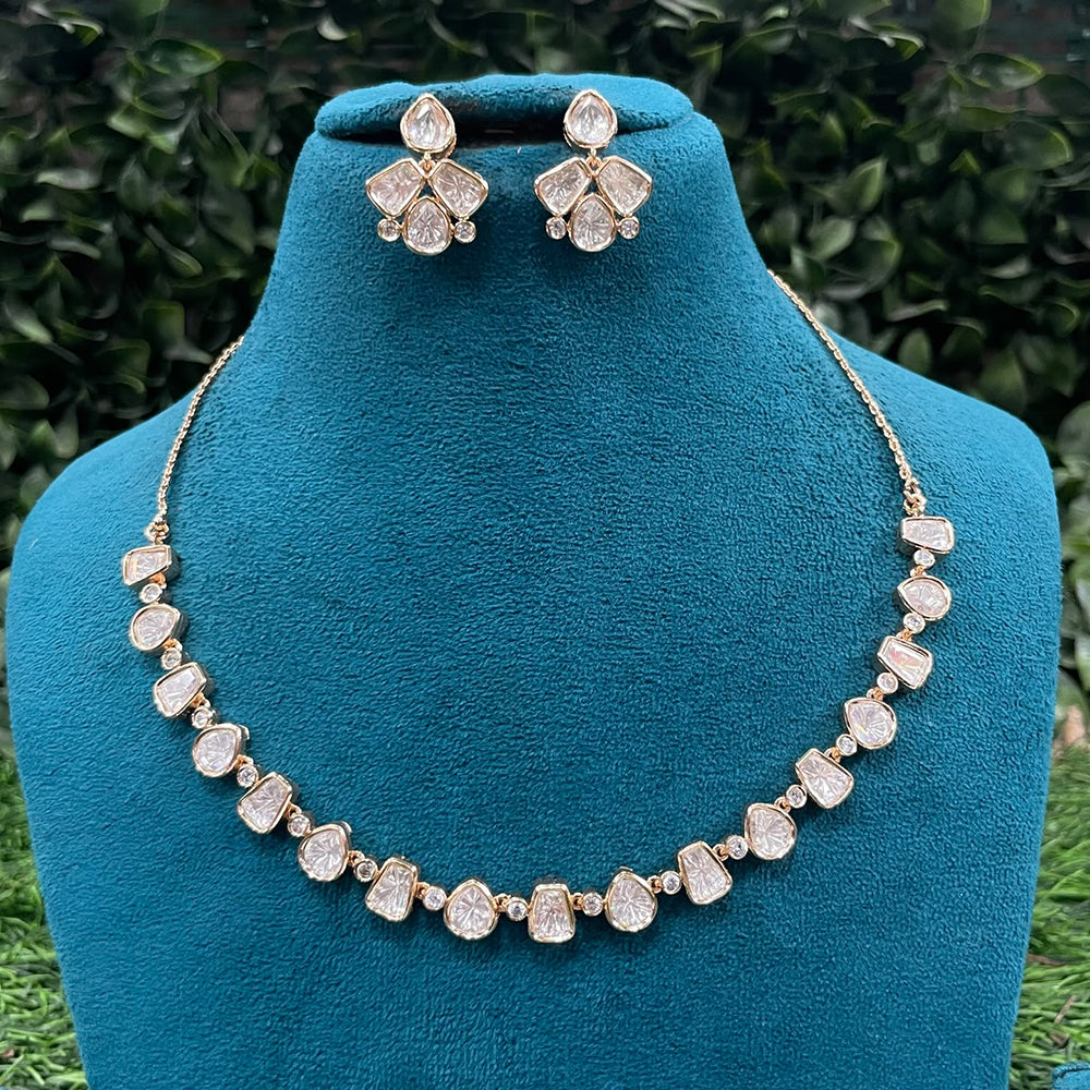 Amoliya Jewels Royal Polki Kundan Stone Designer Necklace Set