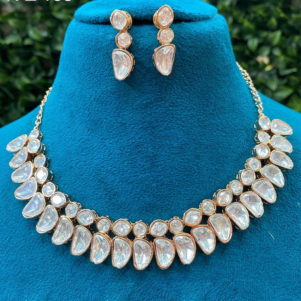Amoliya Jewels Royal Polki Kundan Stone Designer Necklace Set
