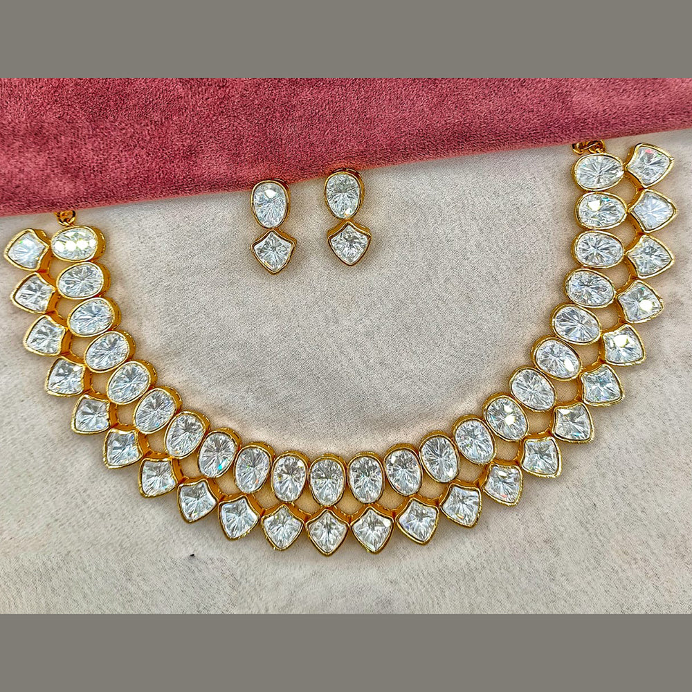 Amoliya Jewels Royal Polki Kundan Stone Designer Necklace Set