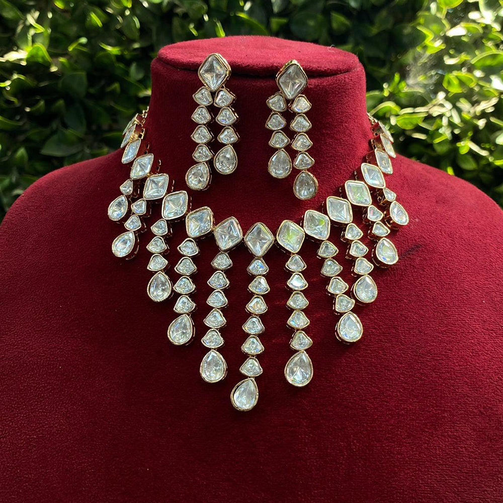 Amoliya Jewels Royal Polki Kundan Stone Designer Choker Necklace Set