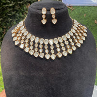 Amoliya Jewels Royal Polki Kundan Stone Designer Choker Necklace Set