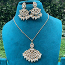 Amoliya Jewels Polki Kundan Stone And Pearl Chain Pendant Set