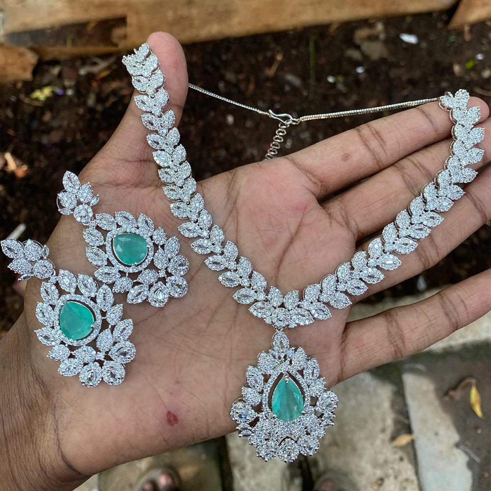 Amoliya Jewels Designer American Diamond Necklace Set