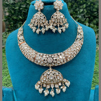 Amoliya Jewels Royal Polki Kundan Stone And Pearl Necklace Set