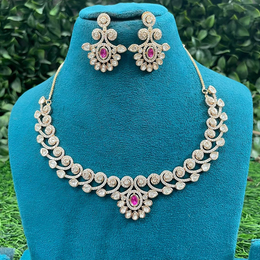 Amoliya Jewels Royal Polki Kundan Stone Necklace Set
