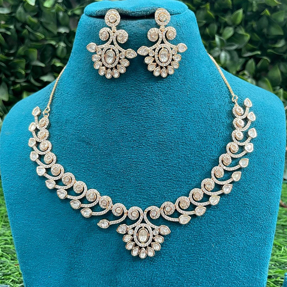 Amoliya Jewels Royal Polki Kundan Stone Necklace Set
