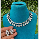 Amoliya Jewels Royal Black Polish Polki Kundan Stone Necklace Set