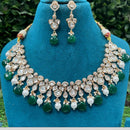 Amoliya Jewels Royal Polki Kundan Stone Pearl And Beads Necklace Set