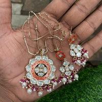 Amoliya Jewels Royal Polki Kundan Stone Pearl And Beads Necklace Set