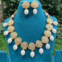 Amoliya Jewels Royal Polki Kundan Stone And Beads Necklace Set