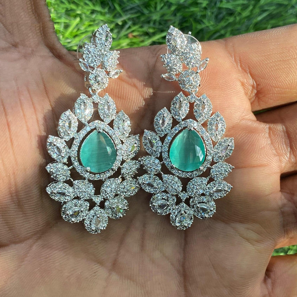Amoliya Jewels Classic American Daimond Dangler Earrings