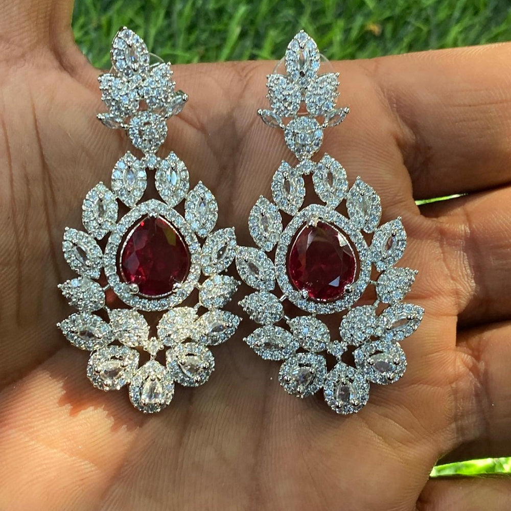 Amoliya Jewels Classic American Daimond Dangler Earrings