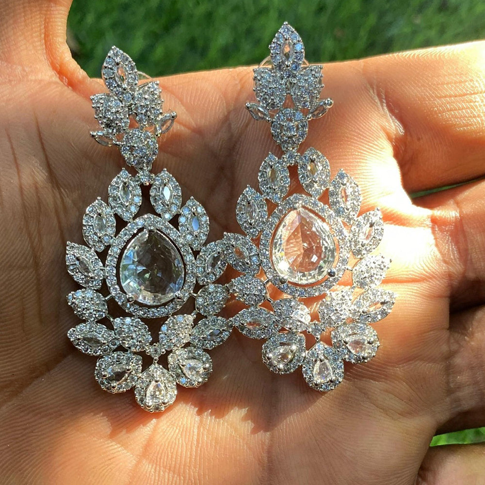 Amoliya Jewels Classic American Daimond Dangler Earrings