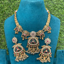 Amoliya Jewels Traditional Pota Stone And Pearl Necklace Set