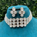 Amoliya Jewels Party Wear Polki Kundan Stone And Pearl Choker Necklace Set 