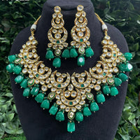 Amoliya Jewels Traditional Kundan Stone And Beads Necklace Set 