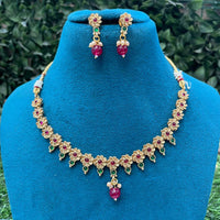 Amoliya Jewels Royal Pota Stone And Beads Designer Necklace Set