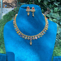 Amoliya Jewels Royal Pota Stone And Beads Designer Necklace Set