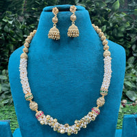 Amoliya Jewels Royal Pota Stone And Beads Designer Necklace Set