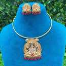 Amoliya Jewels Royal Pota Stone And Pearl Designer Necklace Set