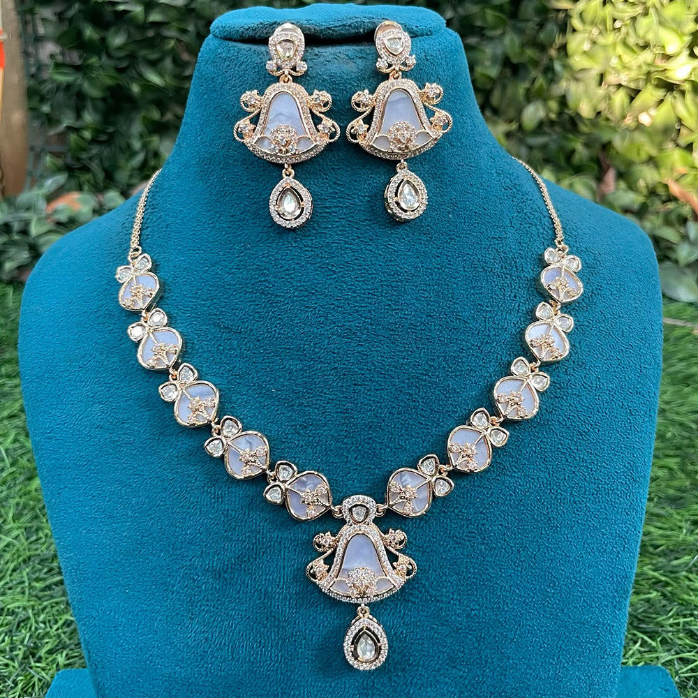 Amoliya Jewels Classic Polki Kundan Stone Necklace Set For Women