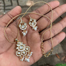 Amoliya Jewels Polki Kundan Stone And Pearl Chain Pendant Set
