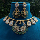 Amoliya Jewels Statement Kundan Stone Choker Necklace Set for Women