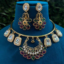 Amoliya Jewels Statement Kundan Stone Choker Necklace Set for Women