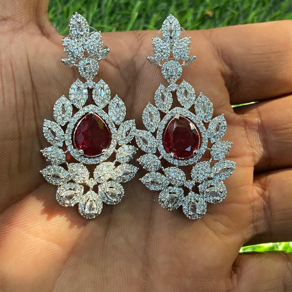 Amoliya Jewels Classic American Daimond Dangler Earrings