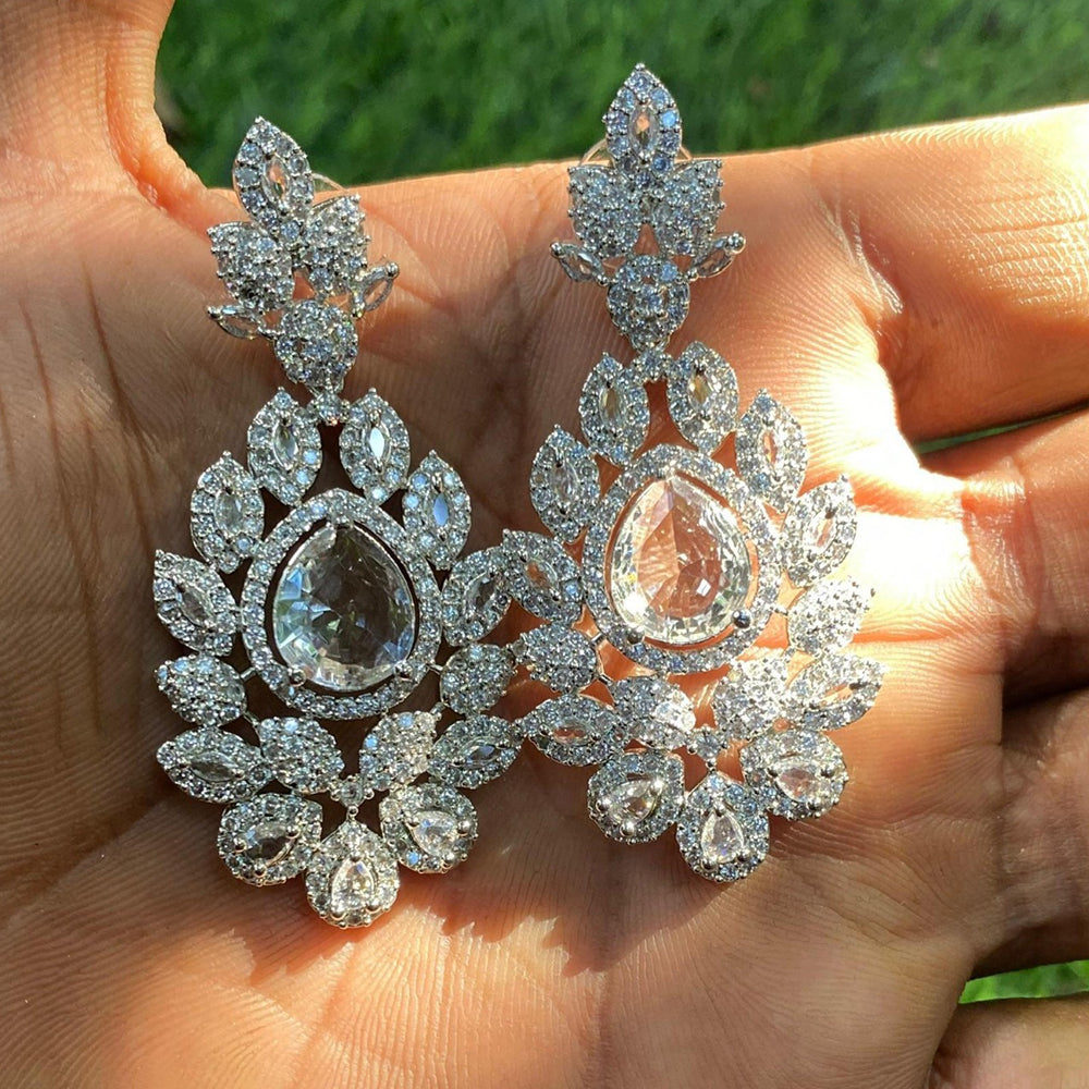 Amoliya Jewels Classic American Daimond Dangler Earrings