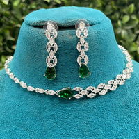 Amoliya Jewels Designer American Diamond Necklace Set