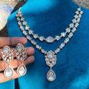Amoliya Jewels Designer American Diamond Necklace Set